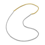 Two-Tone Box Chain Necklace (Black, Gold)