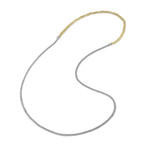 Two-Tone Curb Chain Necklace (Black, Gold)