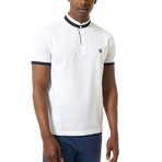 Collarless Short-Sleeve Polo // White (L)