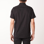 Matt True Modern-Fit Short-Sleeve Dress Shirt // Black (2XL)