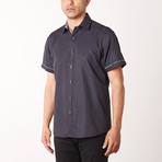 Modesto True Modern-Fit Short-Sleeve Dress Shirt // Black (3XL)