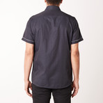 Modesto True Modern-Fit Short-Sleeve Dress Shirt // Black (L)
