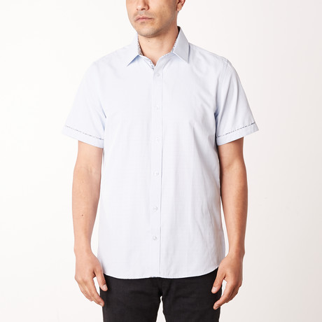 Daniel True Modern-Fit Short-Sleeve Dress Shirt // Blue (S)