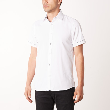 Cliffton True Modern-Fit Short-Sleeve Dress Shirt // White (S)