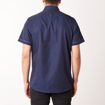 Bruno True Modern-Fit Short-Sleeve Dress Shirt // Navy (M)