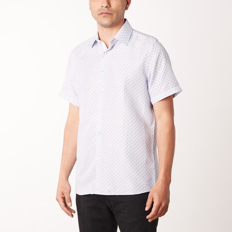 Trey True Modern-Fit Short-Sleeve Dress Shirt // Blue (S)