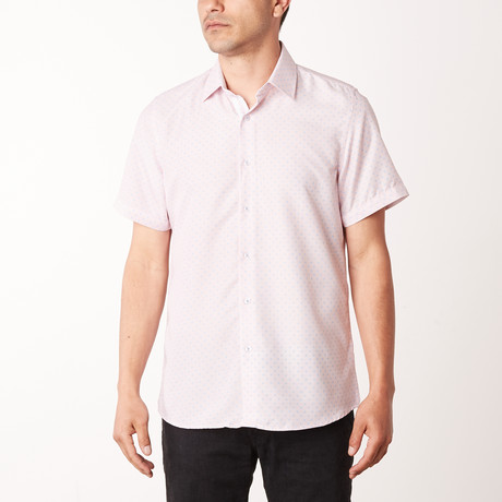 Tommie True Modern-Fit Short-Sleeve Dress Shirt // Faded Red (S)