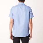 Carlos True Modern-Fit Short-Sleeve Dress Shirt // Blue (S)