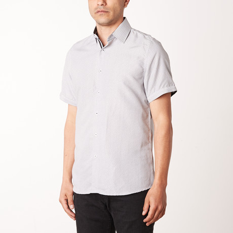 Kasey True Modern-Fit Short-Sleeve Dress Shirt // Charcoal (S)