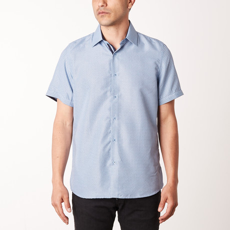 Johnson True Modern-Fit Short-Sleeve Dress Shirt // Blue (S)