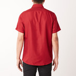 Raul True Modern-Fit Short-Sleeve Dress Shirt // Red (M)