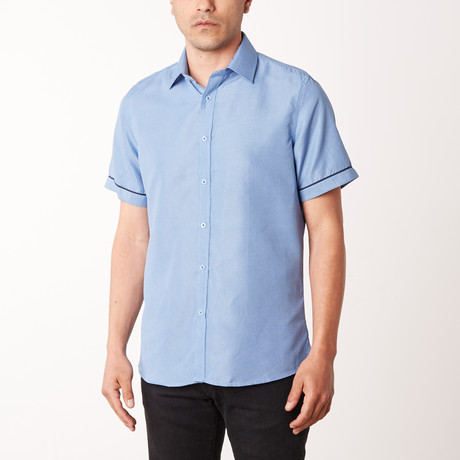 Dillon True Modern-Fit Short-Sleeve Dress Shirt // Blue (S)
