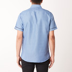 Dillon True Modern-Fit Short-Sleeve Dress Shirt // Blue (L)