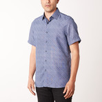 Mitchel True Modern-Fit Short-Sleeve Dress Shirt // Navy (L)