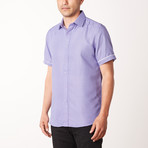 Noel True Modern-Fit Short-Sleeve Dress Shirt // Purple (L)