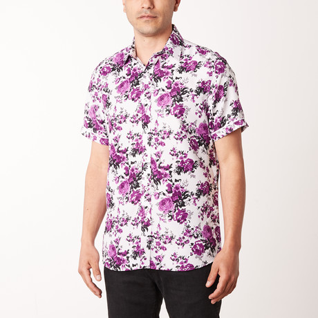 Alonzo True Modern-Fit Short-Sleeve Dress Shirt // Multi (S)