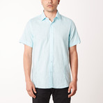 Jorge True Modern-Fit Short-Sleeve Dress Shirt // Aqua (M)