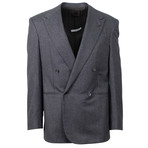 Caruso // Pinstriped Double Breasted Wool Sport Coat // Gray (Euro: 48)