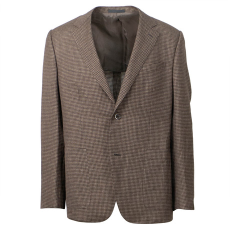 Caruso // Check Wool Blend 2 Button Sport Coat // Brown (Euro: 48)
