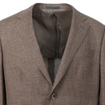 Caruso // Check Wool Blend 2 Button Sport Coat // Brown (Euro: 52)