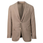 Caruso // Textured Wool 2 Button Sport Coat // Light Brown (Euro: 50)