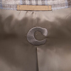 Caruso // Plaid Silk Blend 2 Button Sport Coat // Beige (Euro: 52)