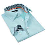 Button-Up Shirt // Seafoam Green + Dark Green (XL)