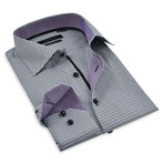 Lucas Button-Up Shirt // Black + Purple (S)
