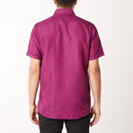 Gerard True Modern-Fit Short-Sleeve Dress Shirt // Fuchisa (XL)