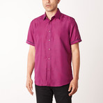 Gerard True Modern-Fit Short-Sleeve Dress Shirt // Fuchisa (M)