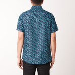 Julius True Modern-Fit Short-Sleeve Dress Shirt // Navy + Green (XL)