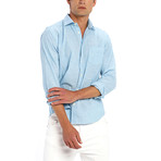 Linen Weave Shirt // Turquoise (L)