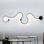Contemporary Light Fixture // Design A // Black W/ Warm White Lighting (Wall Plug W/ On/Off Switch)
