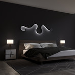 Contemporary Light Fixture // Design A // Black W/ Cool White Lighting (Wall Plug W/ On/Off Switch)