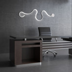 Contemporary Light Fixture // Design A // White W/ Cool White Lighting (Wall Plug W/ On/Off Switch)