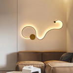 Contemporary Light Fixture // Design B // Black W/ Warm White Lighting (Wall Plug W/ On/Off Switch)