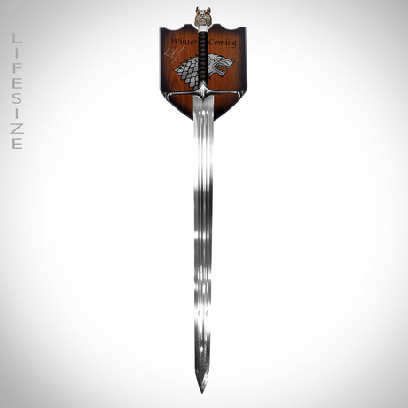 Game Of Thrones // Kit Harington Hand-Signed Jon Snow'S Longclaw Sword // Handmade Sword Prop + Wall Plaque (Dagger)