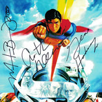 Superman 1978 // Gene Hackman + Marlon Brando + Christopher Reeve Hand-Signed Photo // Custom Frame