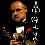 Godfather // Marlon Brando + Al Pacino + Francis Ford Coppola Hand-Signed Photo // Custom Frame