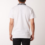 Gear Patterned Collar Polo Shirt // White (S)