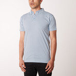 Keef Geometric Print Polo Shirt // Blue (M)