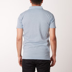 Keef Geometric Print Polo Shirt // Blue (S)