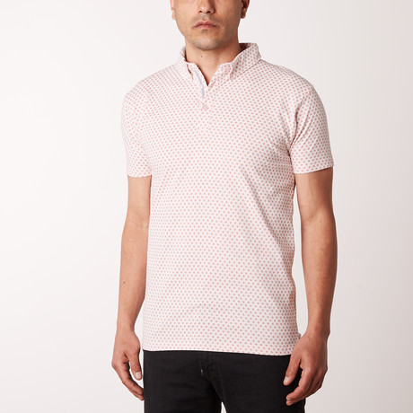 Keef Geometric Print Polo Shirt // Pink (S)