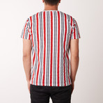 Engulf Striped Crew Neck Tee // Red (S)