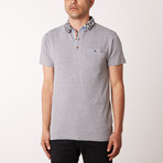 Gear Patterned Collar Polo Shirt // Gray (L)