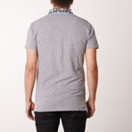 Gear Patterned Collar Polo Shirt // Gray (XL)