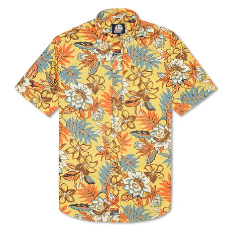 Vintage Hawaiian Tailored Top // Yellow (XS)
