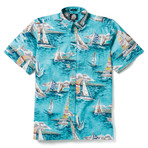 A Following Sea Button-Down Shirt // Aqua (S)