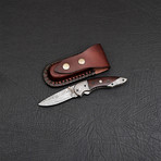 Damascus Folding Knife Handmade // 2688