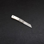 Handmade Damascus Liner Lock Folding Knife // 2720